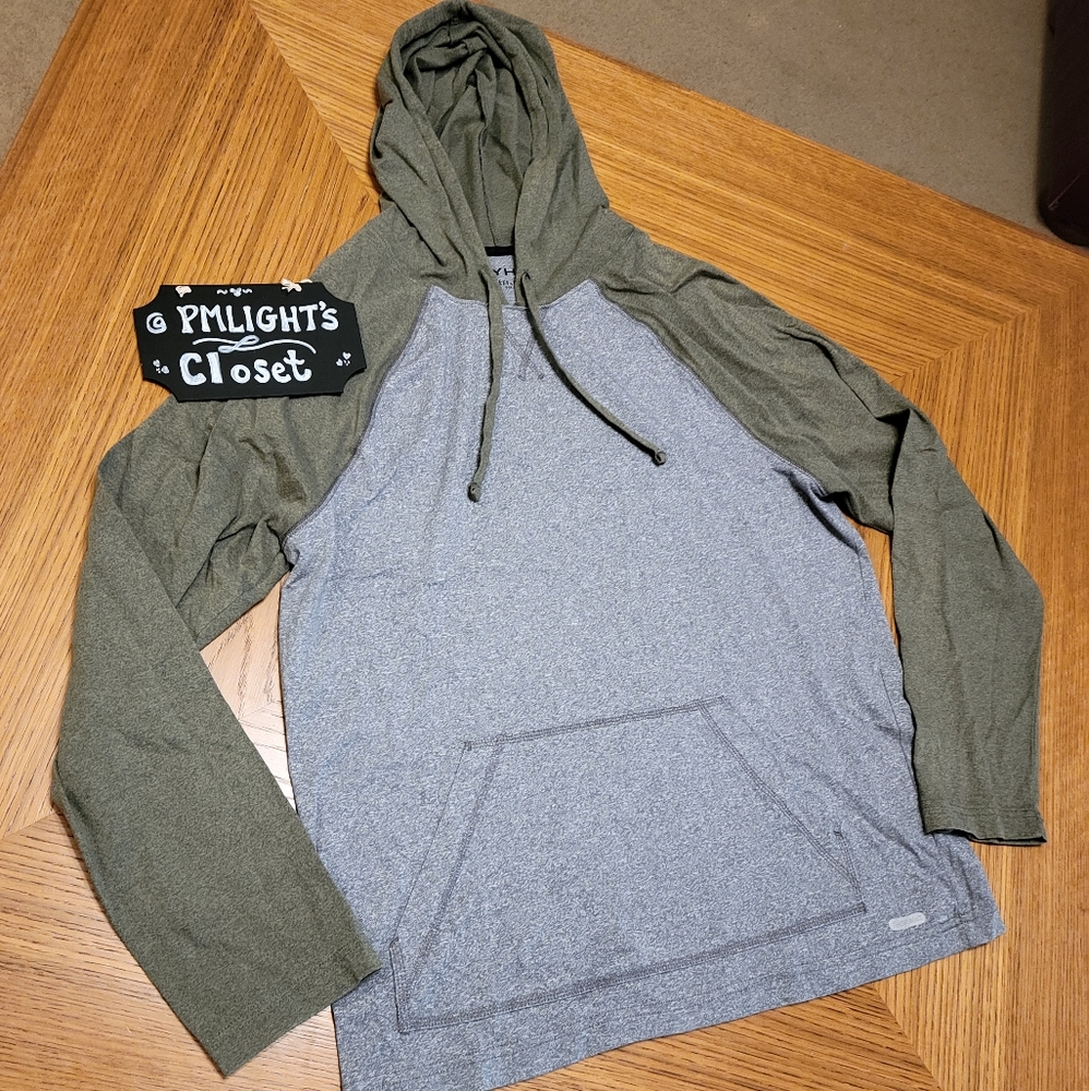 Tony Hawk Large Hoodie Long Sleeve Green and Grey